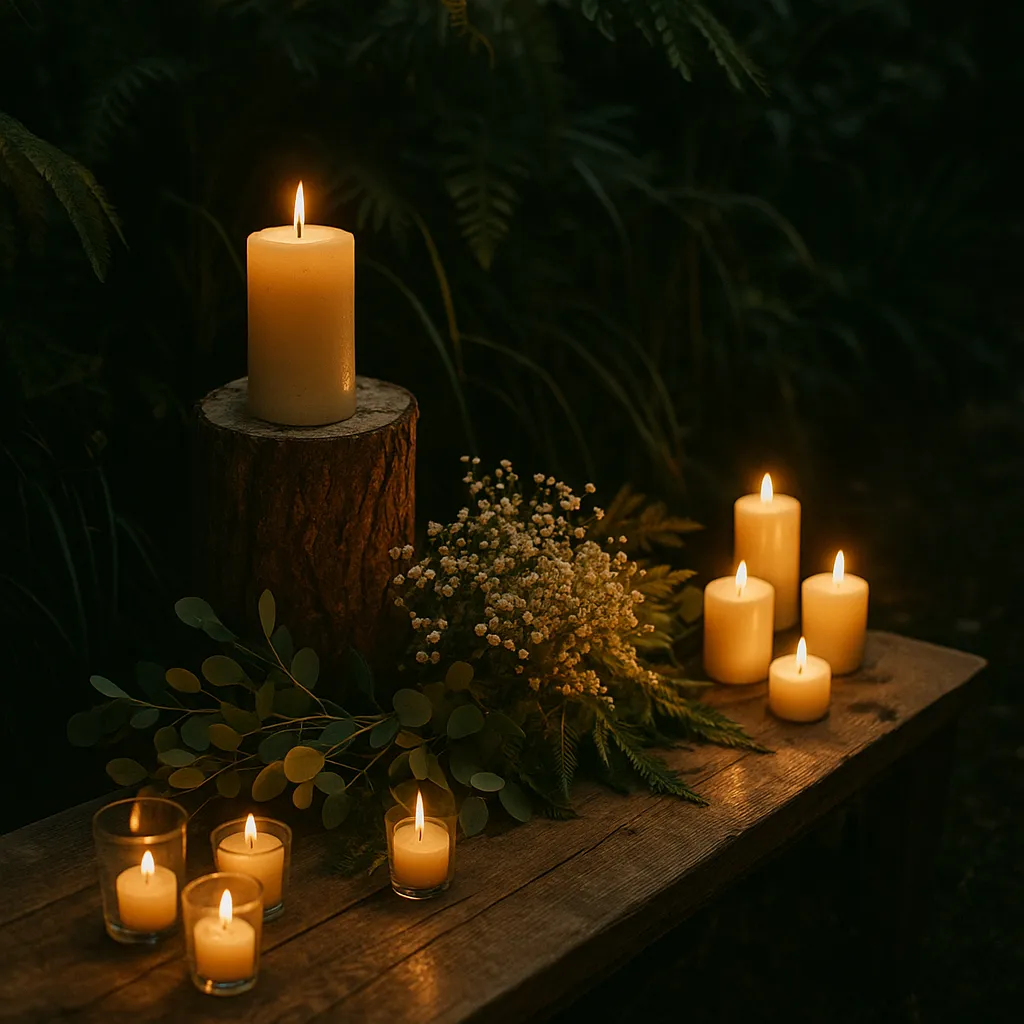 شمع آرایی طبیعی و بوهمی در فضای باز